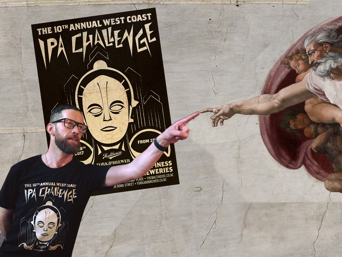 EpicBeer's tweet photo. Colin from the @malthouse has always recognised the importance of IPAs in beer culture. Shift over, Michelangelo. #WCIPACX https://t.co/32k0LRXyRl
