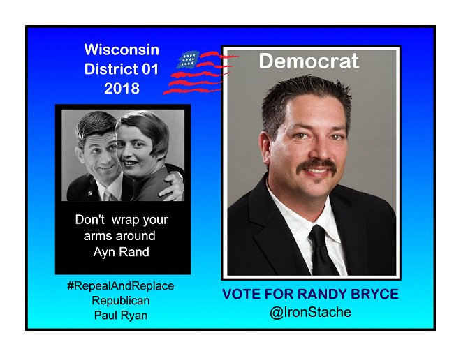 citizensrock's tweet photo. We don't have to settle for #LyinRyan the #AynRandFan. SUPPORT @IronStache for WI-01. https://t.co/ADoIzlgTbo