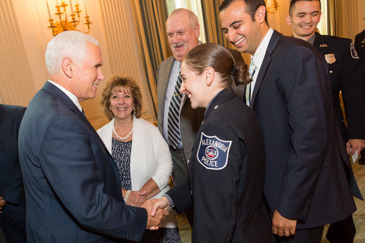 VP45's tweet photo. As @POTUS said, "These officers saved the lives of every innocent person on the field that day...they are American heroes &amp; we salute them." https://t.co/0IoaPgnAfc