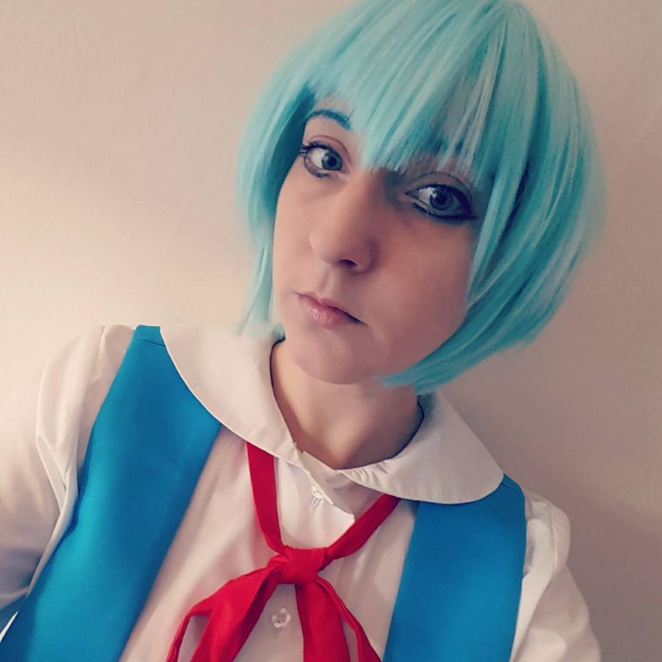 Been styling my #wig and practicing my big #anime eyes #makeup for my #ReiAyanami #cosplay #costume for <a href="/Showmasters/">Showmasters</a> #LFCC Sat! #evangelion