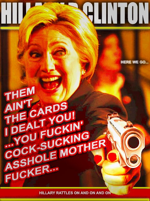 HALoogie's tweet photo. #HillaryBookTitles"THEM AIN'T THE CARDS I DEALT YOU!...YOU FUCKIN' COCK SUCKING MOTHER FUCKER..." #HillaryWhatHappened #HillaryClinton #WTF https://t.co/EpVwLx4WpE