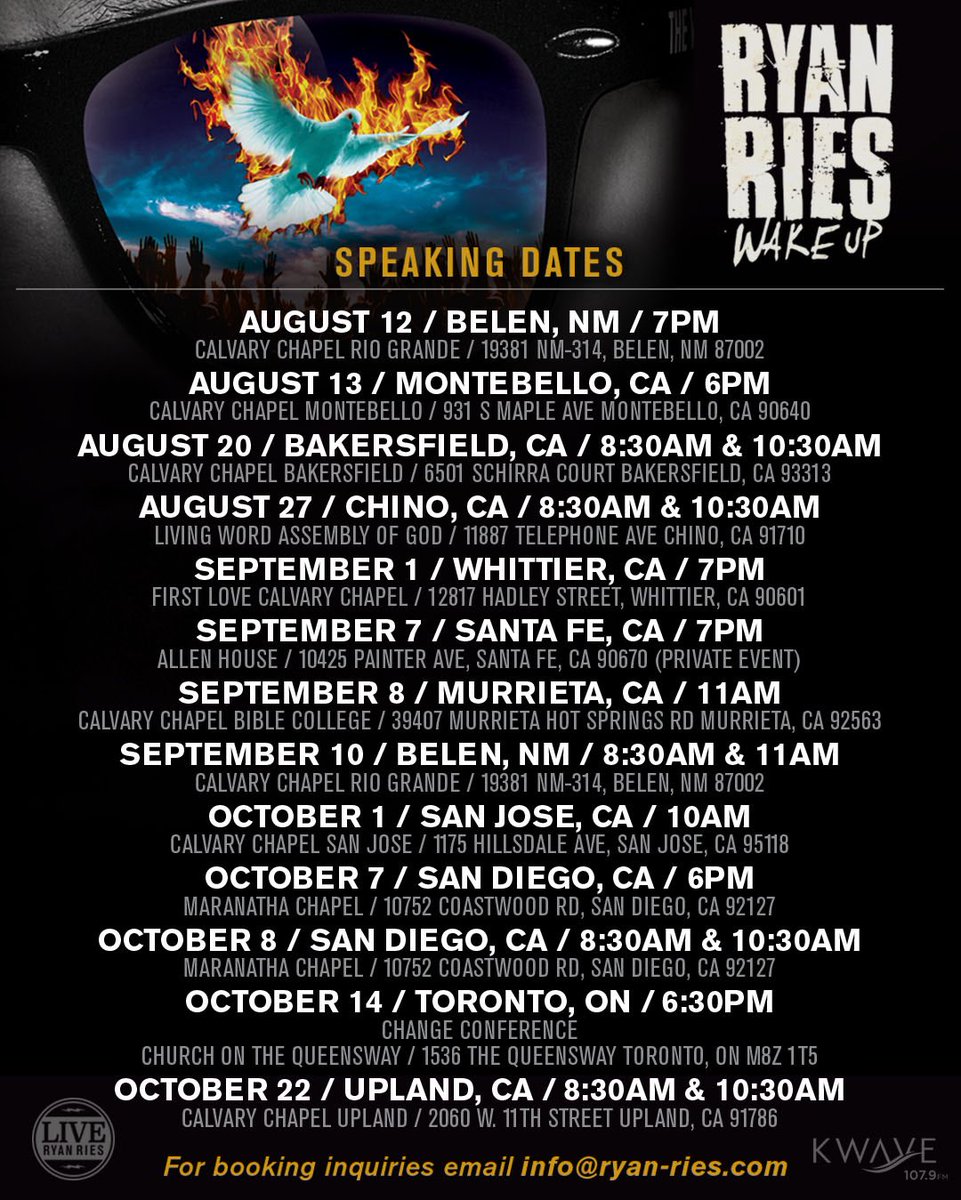 ryanries_'s tweet photo. Here's some new dates for the #WakeUpTour2017 🤙#OurMissionIsTheGreatCommission
For booking email Info@Ryan-Ries.com https://t.co/3yRsHBnwHa