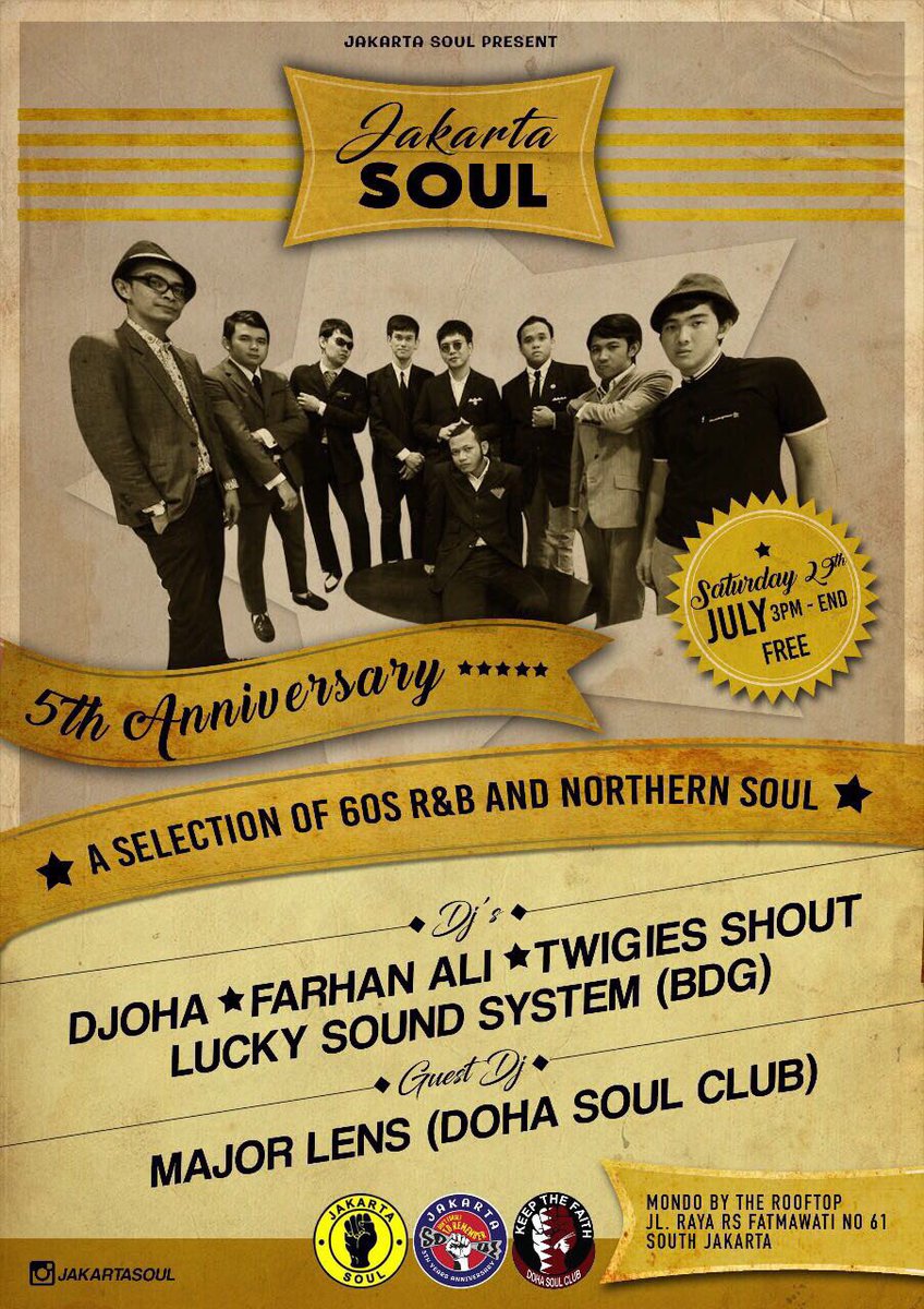 SHUNJKT's tweet photo. 明日のモンド。
ジャカルタのMODな集団
"JAKARTA SOUL"
結成5周年パーティ🛵🇲🇨
#jakartasoul https://t.co/pjqu1IMut7