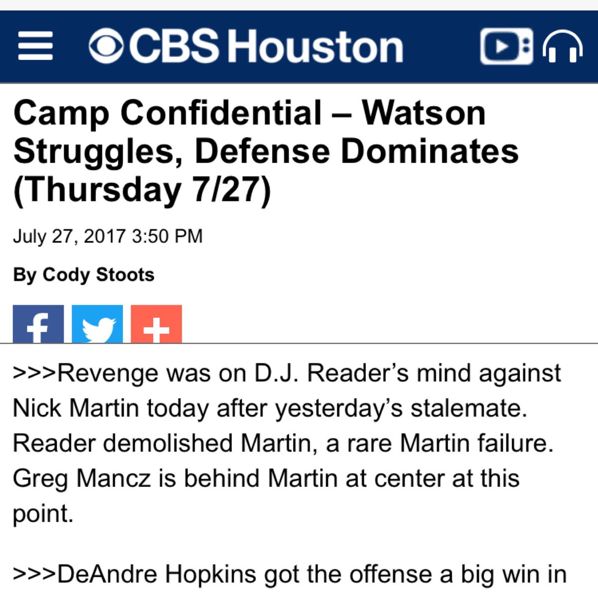 MoreMediaHits's tweet photo. #Defense dominates camp today for the #HoustonTexans. Goooo @Djread98 #UnstoppableInCHRIST #NFLRisingStar #DJREADER https://t.co/iIFIGF5i0j