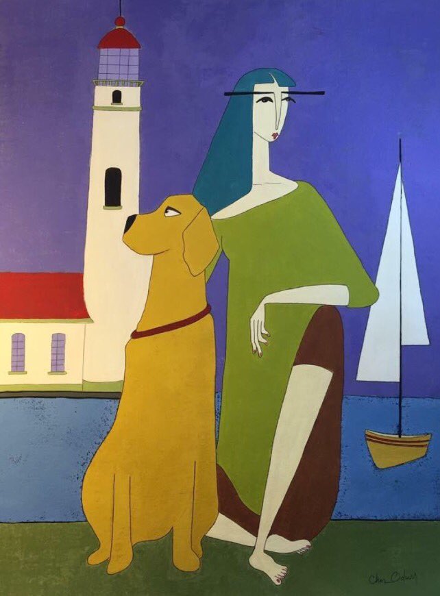 "Loyalty" by <a href="/CherTheArt/">Cher Odum</a> 
Gouache on Watercolor Paper
32" x 26" (framed) now at the gallery!

#art #artist #gallery #fineart #dogs #pdx