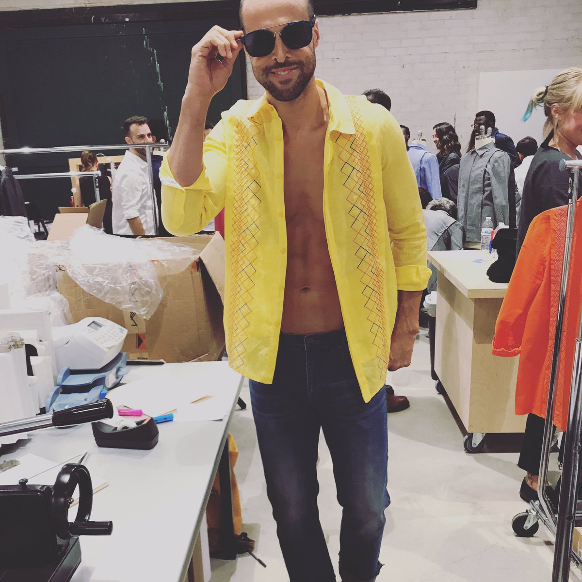 dantespencer's tweet photo. Backstage for menswear designer #MarkRios #FashionShow launch of new line called #GUILLERMO https://t.co/EA0OaqeHyU
