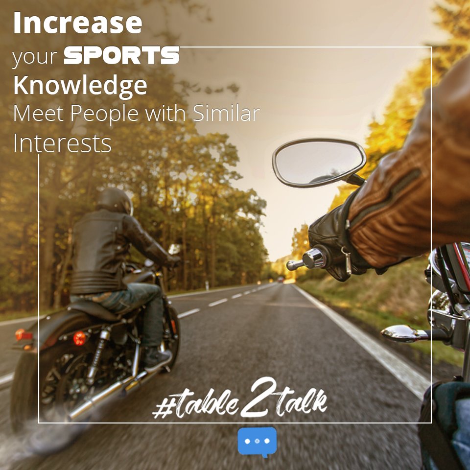 table2talk's tweet image. Expand your knowledge of sports by meeting the right people on #Table2Talk.
#SportsTable #Friends #NewFriends
bit.ly/2scFj7K
