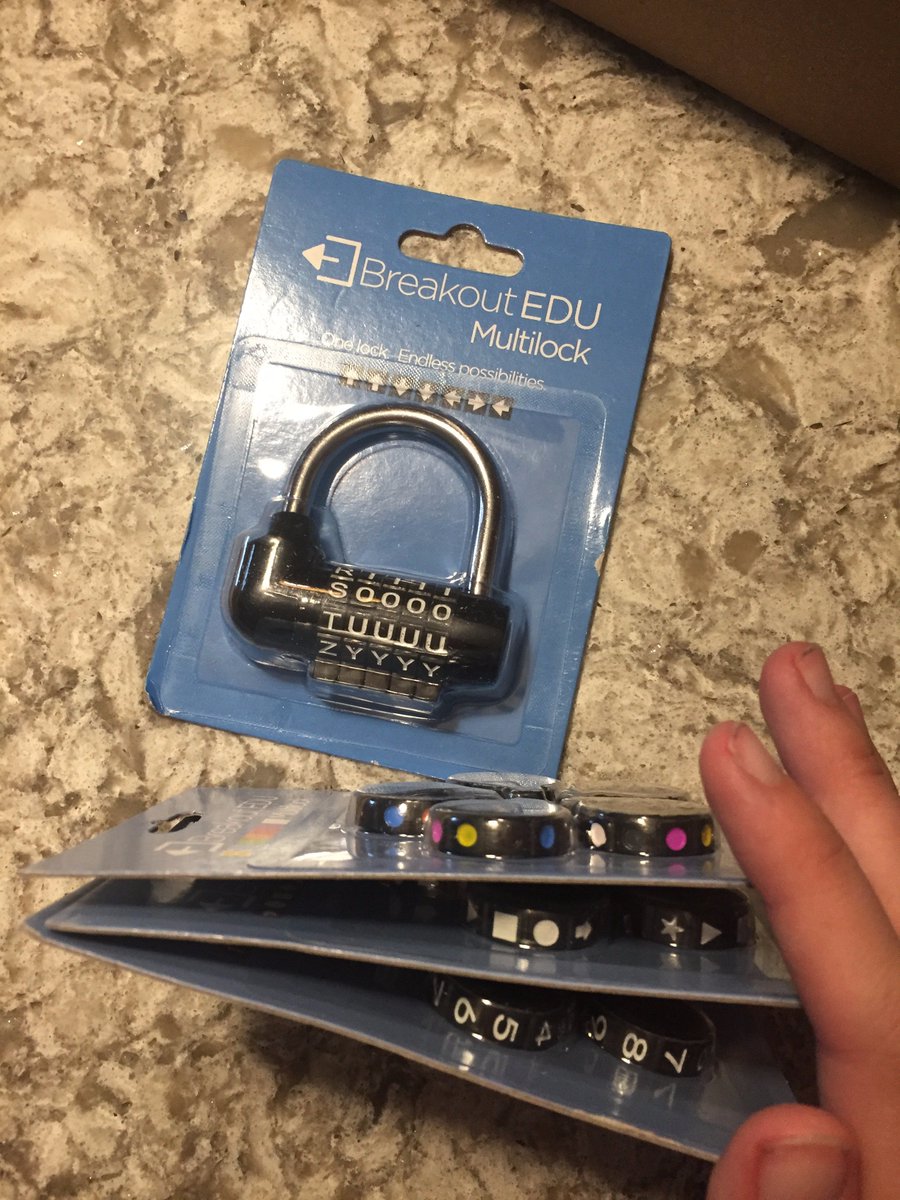 LMarkelSparkles's tweet photo. Had too much fun presenting at #rockingedutech17. Came home to even more fun in my mailbox! Can't wait to design new clues! TY @breakoutEDU https://t.co/VudqDjmywE