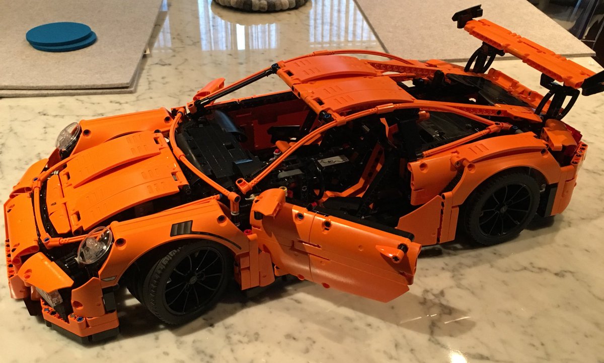 MarcPiovesan's tweet photo. Completed! #LEGO #GT3RS not going to say how many people and hours it took to assemble, but it's awesome! https://t.co/qA7Eg4fQDq