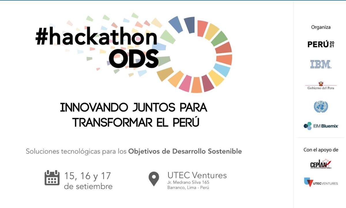 GCjuntaT's tweet photo. @peru2021  @PNUDperu , organizan #hackathonODS, soluciones tecnológicas para ODS en Perú.https://t.co/GqVqzcYapO https://t.co/T7iT9p0c1r