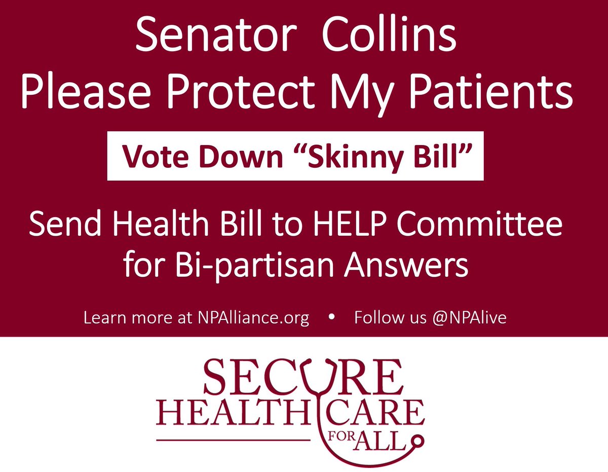 Bethanypicker's tweet photo. .@SenatorCollins Please stand strong and continue to #ProtectOurCare @Stand_Up_ME @NPAlive https://t.co/gBFJrIXi5V