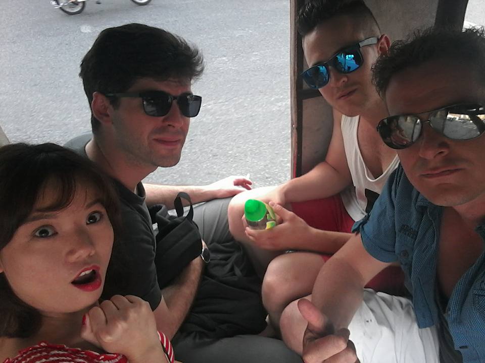 Giliam's tweet image. travelling in a local tuc-tuc ha ha!
