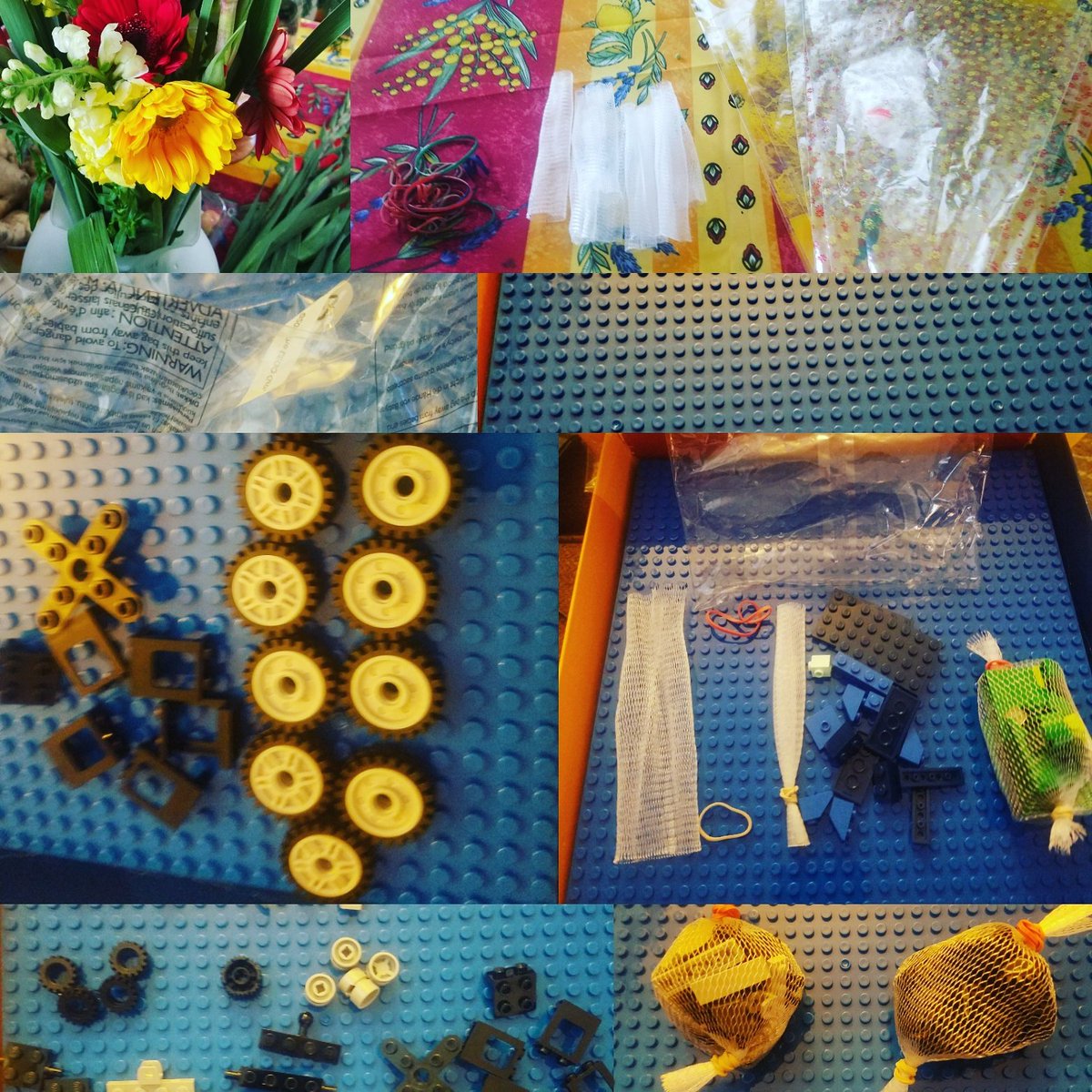 Flower netting + rubber bands = great  <a href="/LEGO_Group/">LEGO</a> organization system. Quick and easy 😍🤗😎