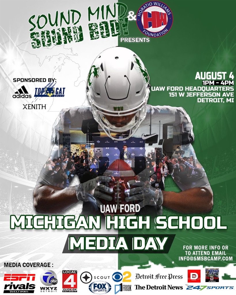 smsbacademy's tweet photo. #LateNight REMINDER: We're co-hosting a media day w/ @HWFoundation for 100 players Aug. 4 (1-4 PM) at the UAW Ford headquarters!

@Michbruc_ https://t.co/szTxjTxEqL