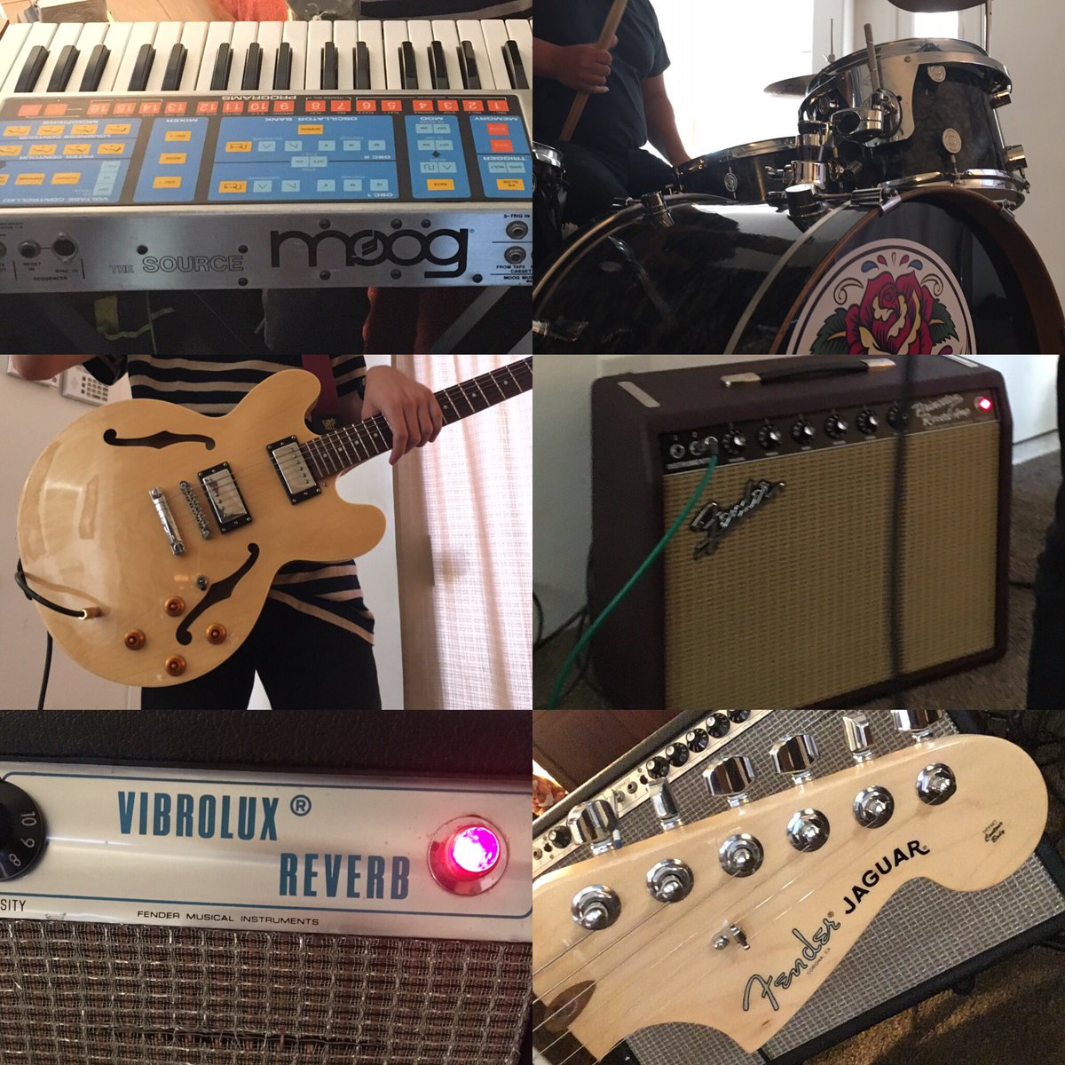 nathan_wolf24's tweet photo. Band practice! Vibes! #bandpractice #band #livemusic #fenderguitar #fenderjaguar #princton #moog #americanpro https://t.co/R6FFeg1J6X