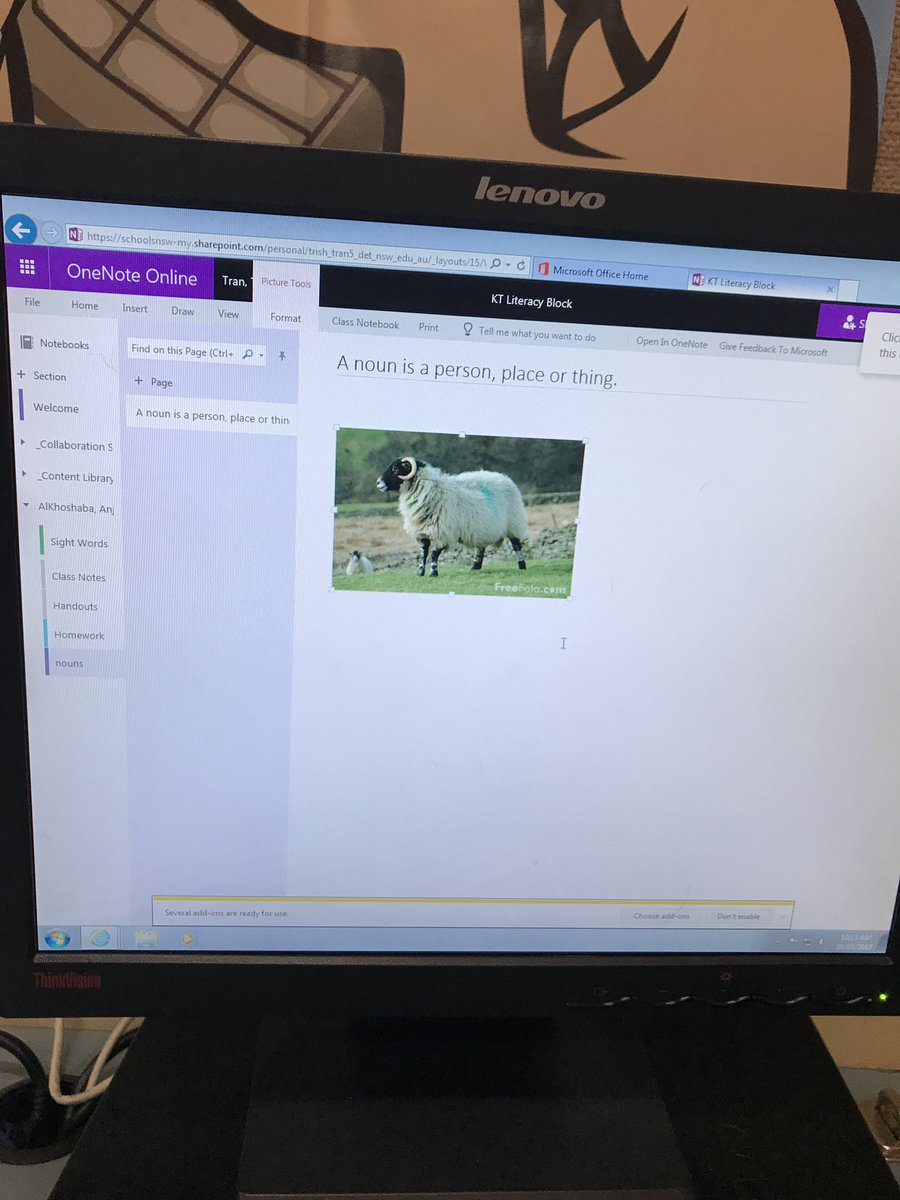 trishtran4's tweet photo. @FPS1895 kindergarten is using OneNote to create words and insert pictures #KTwhat is a noun https://t.co/bQ5Hp6ScXk