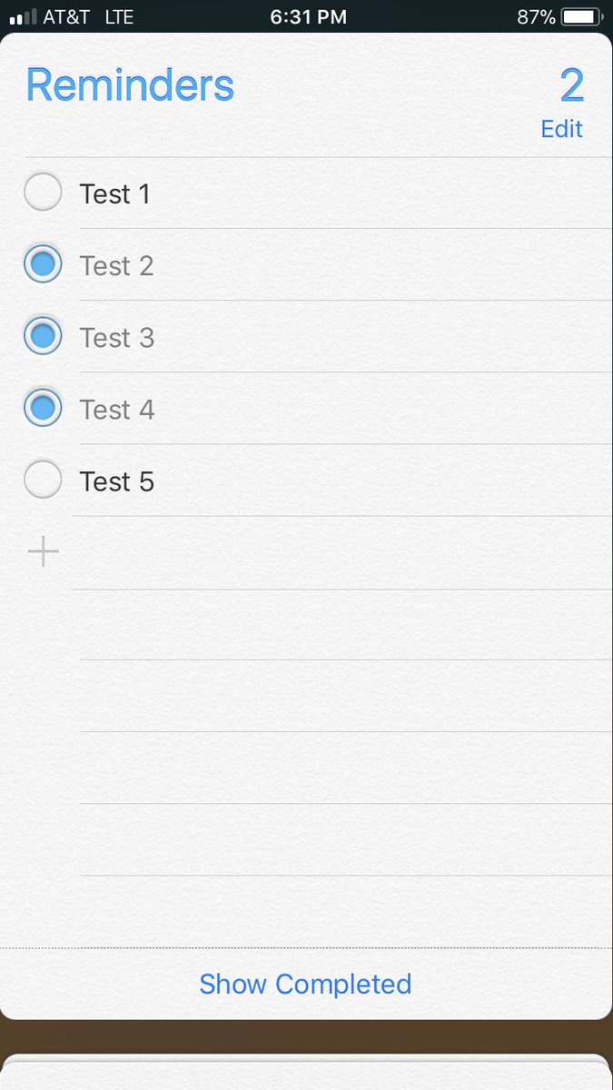 psandovalsegura's tweet photo. Reminders are checked off from the left side, so why change icon to reflect a different UX?? Rotate 180? @Apple #iOS11 #IOS11beta3 https://t.co/qjq6Or7r2h