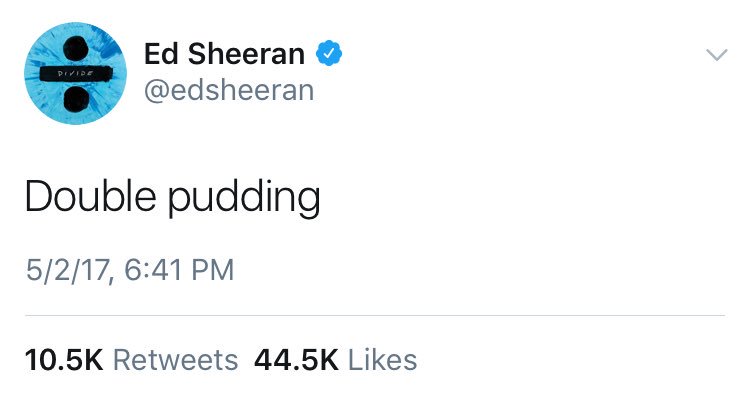 SaveEdsTweets's tweet photo. Sometimes one pudding isn't enough... 
May 1st &amp; 2nd, 2017

#SaveEdsTweets via @paulx157 https://t.co/mGSjQZcR4J