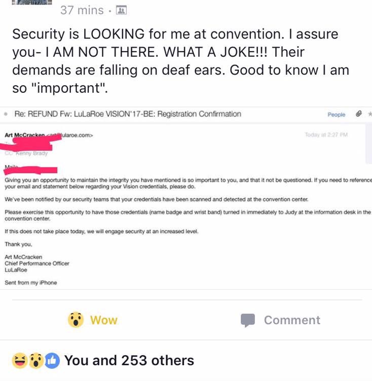 iamtherealdani's tweet photo. Serious Deanne. Call off your chumps. No one is afraid of you.Anymore @LuLaRoe #refundsforalllularoe #lularoevision17D1 #Feartactics #fraud https://t.co/FBF1DbVMns