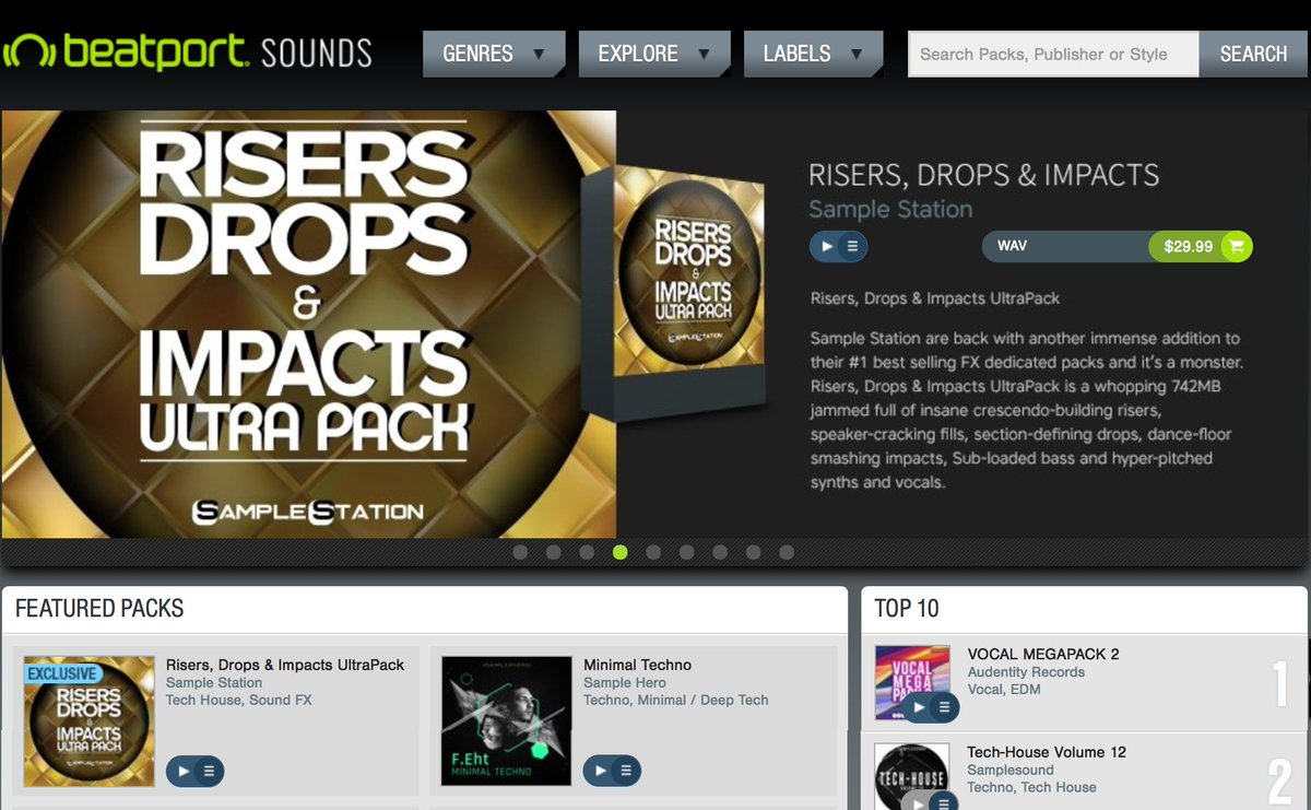 Sample_Station's tweet image. FX for music producers! Risers, Drops &amp;amp; Impacts Ultrapack is available now at@beatport  grab it here  ow.ly/nt0y30dYsKO