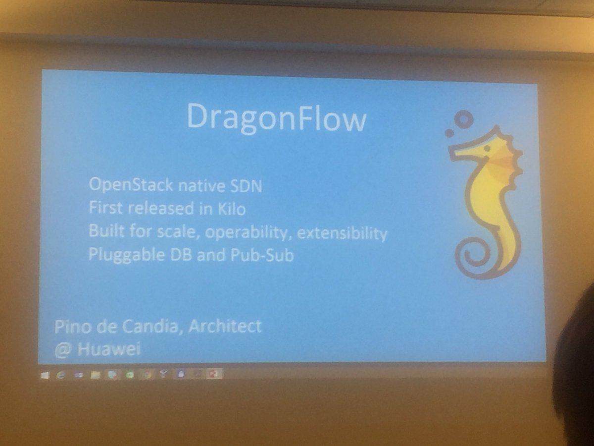 emaganap's tweet photo. Pino presenting an overview on #dragonflow native #SDN @OpenStack @sfbayopenstack https://t.co/O4ynnVAPAo