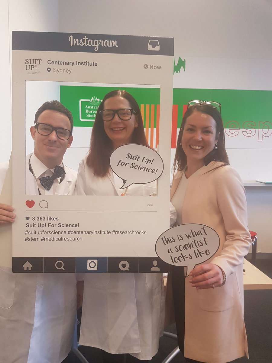 serenamleigh's tweet photo. A big thank you to @ABSStats for its support of @CentenaryInst @SuitUp4Science campaign! #promoteresearch #youngscientists @NewsACTGuy https://t.co/h2hsTV46VT