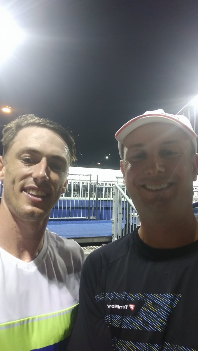 TFSEUSA's tweet photo. John Millman and his Tecnifibre TFight DC 315 with Black Code 4S strings just won a 2nd Round Doubles match! #FightSmart! #MadAussie! https://t.co/vLp7bFhmPS