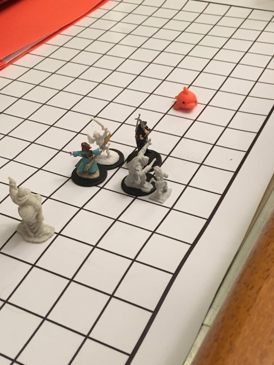 thedabbingrogue's tweet photo. Squad's fighting a dolphin tonight. #Dnd5e #DungeonsandDragons #RPG #SaveFlipper https://t.co/tHATmmn7uM