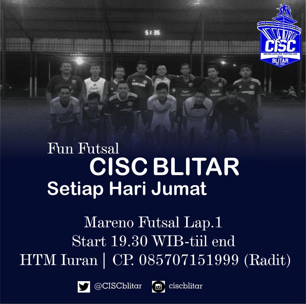 CISCblitar_'s tweet photo. Jangan lupa gaes, nanti malam kita ada fun futsal, cek flayer yak, more? Hubungi CP😘
#CISCBlitar #ThisIsCISC https://t.co/IaSdx7IVYk
