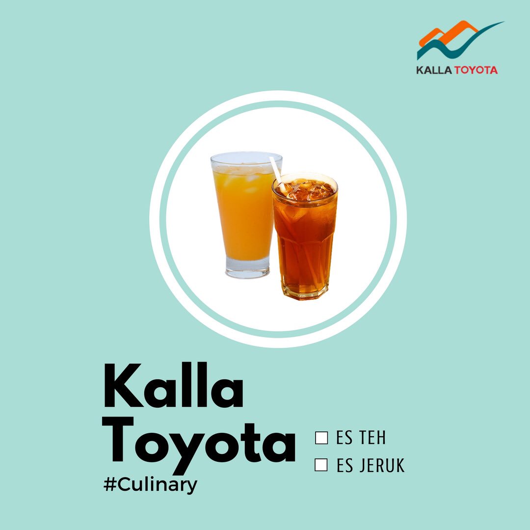 Selamat makan siang, Kallafriends! Kamu #TimEsTeh atau #TimEsJeruk? #KallaToyota #Culinary