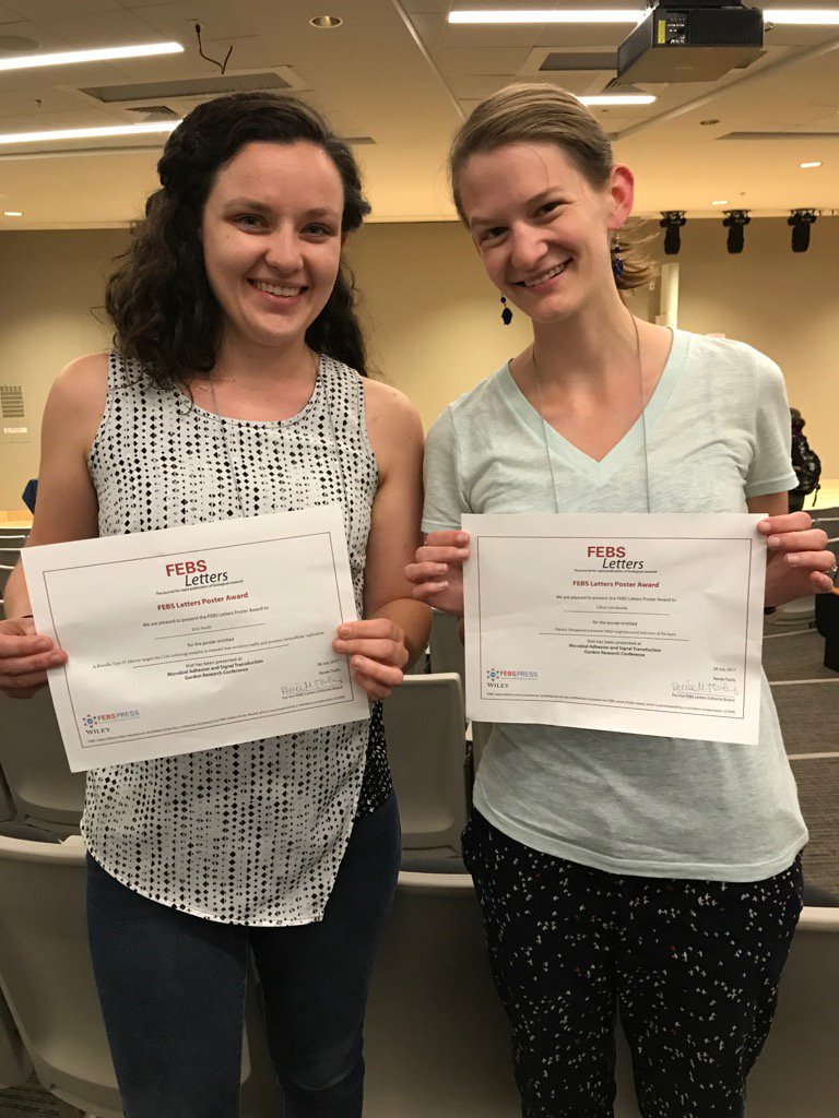 Dr. Renee Tsolis (@tsolisrenee) on Twitter photo Congratulations to #GRC #microbialadhesion <a href="/FEBS_Letters/">FEBS Letters</a> Poster award winners Erin Smith and Lillian Juttukonda! Congratulations to #GRC #microbialadhesion <a href="/FEBS_Letters/">FEBS Letters</a> Poster award winners Erin Smith and Lillian Juttukonda!