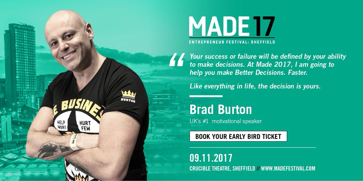 MADEfestival's tweet photo. Make better decisions, faster. With @BradBurton at #MADE2017. https://t.co/LlGMGl7b7R