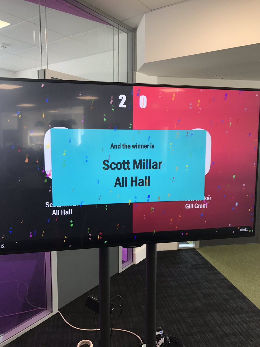 LewisEdinburgh's tweet image. And Scott W cracks under the pressure! Scott M and Ali win it! 🏓💪🏼 #LEWISpingpong