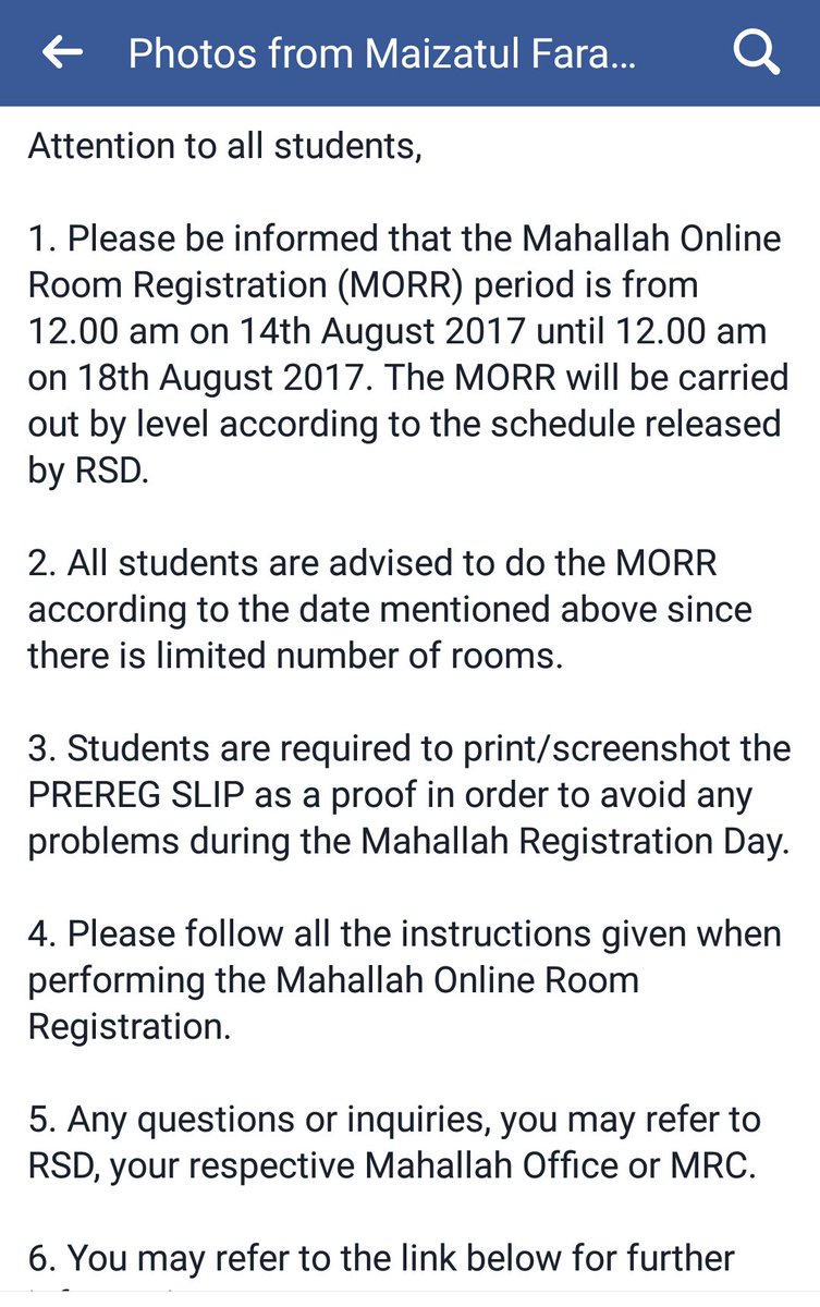 pre reg mahallah iium