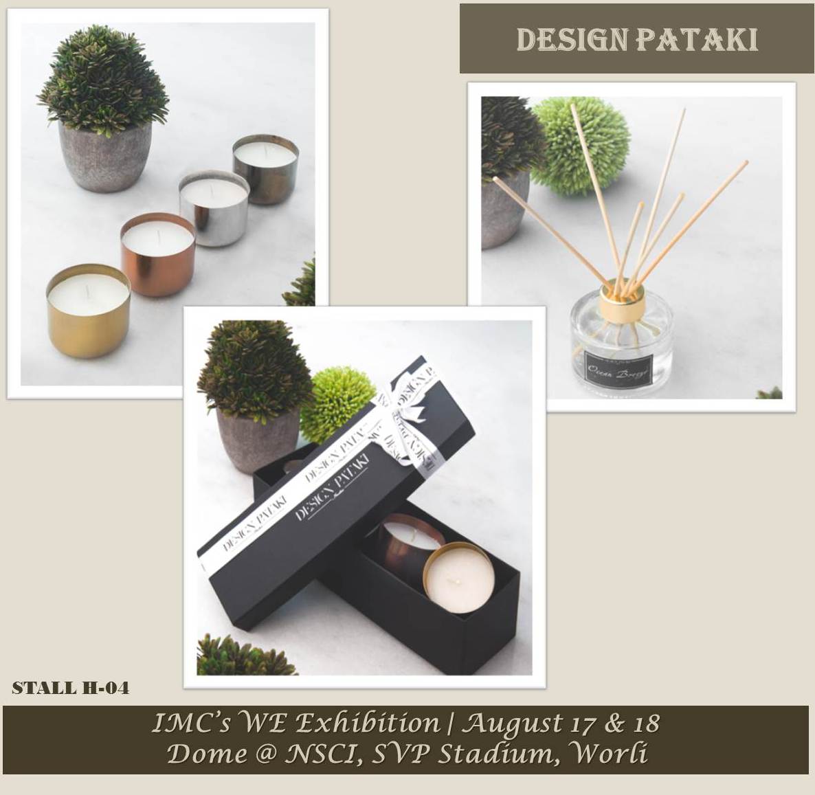 IMCLadiesWing's tweet photo. Decorate your home with fragrant candles & incense sticks from label #DesignPataki. Splurge at #IMCWEexhibition #IMCLadiesWing #DomeAtNSCI https://t.co/Y8MdA9Al9a