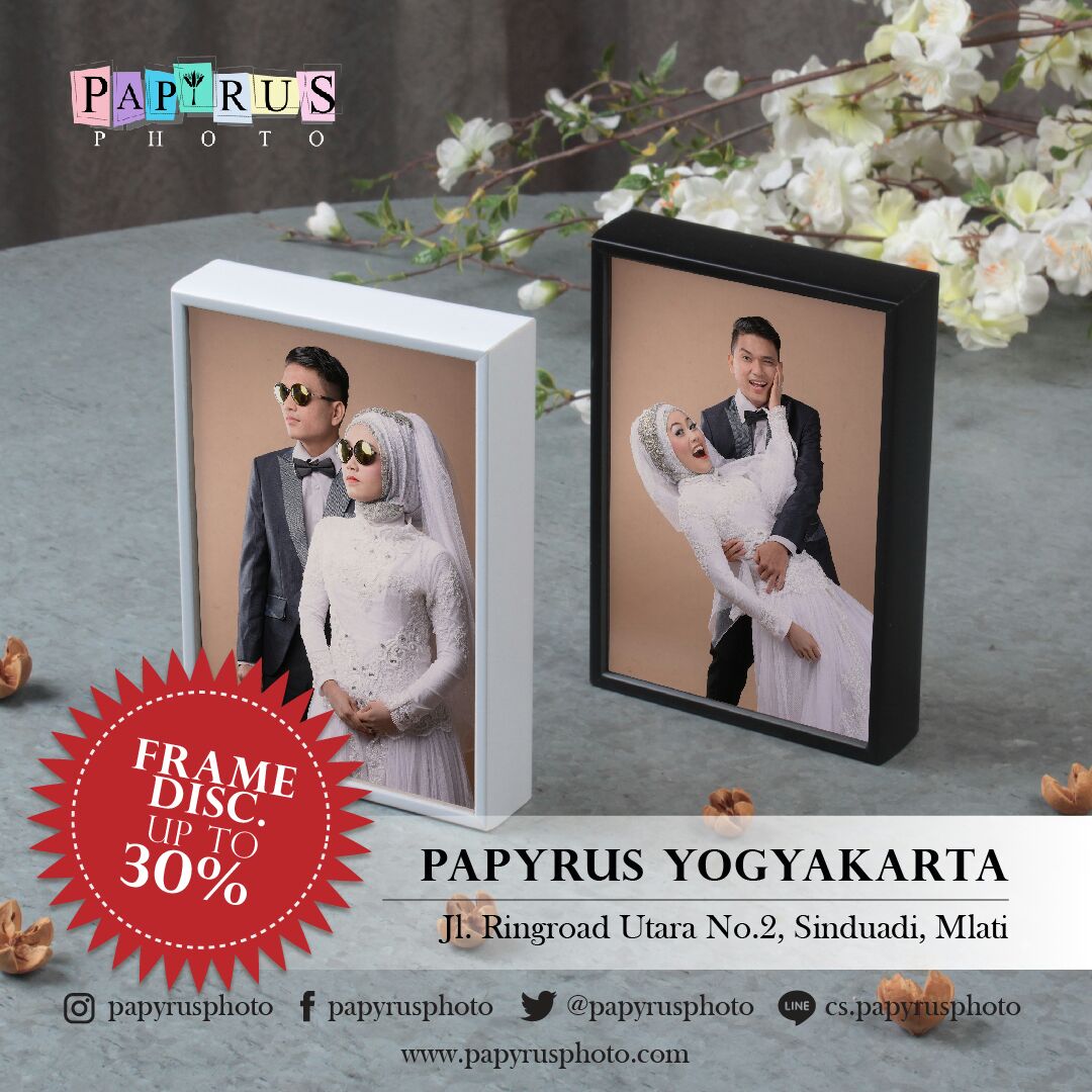 Buat kamu yang berdomisili di wilayah Yogyakarta, dapetin diskon frame lucu ini sampai 30% 😍
promo berlaku untuk papyrus Jogja s/d 31agustus