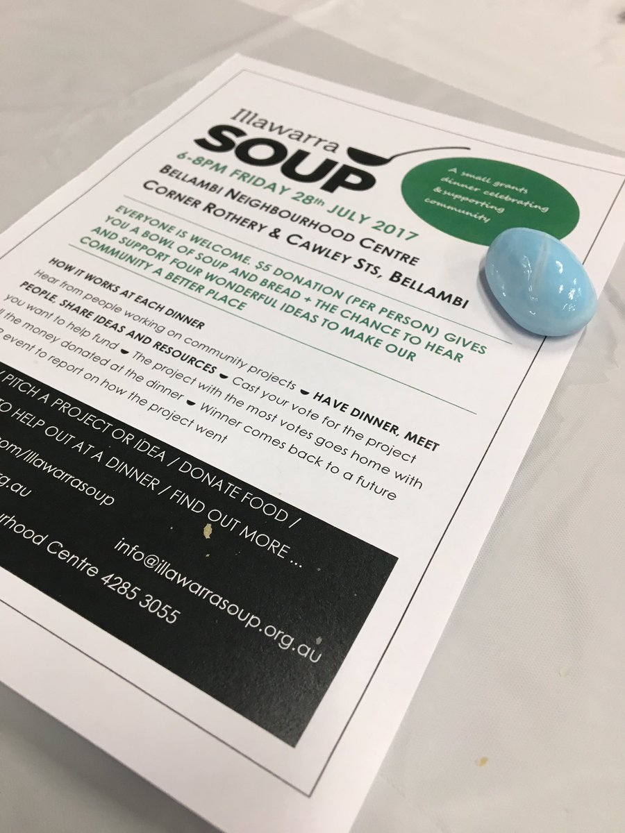 vnessf's tweet photo. Northern Illawarra SOUP - community supporting community ideas #ourplacebellambi https://t.co/BYlbzJkbSH