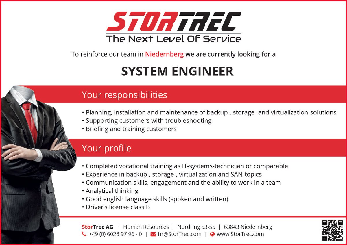 #StorTrec is hiring!  Check out the attachment for details or visit us on stortrec.de/company/#career   for more information!