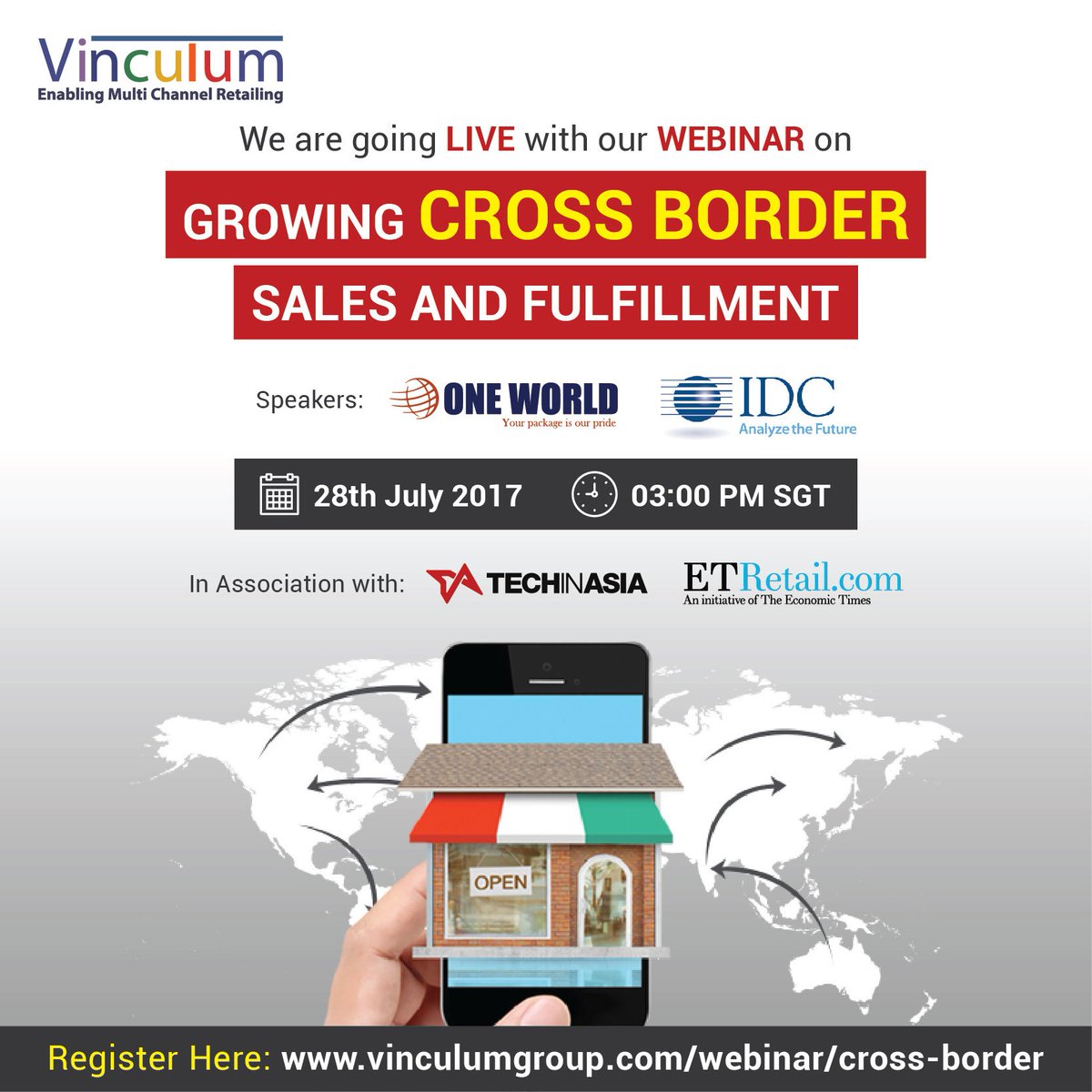 eRetailExpress's tweet image. 90 mins to go fr our #Webinar on #CrossBorder Commerce with @IDC @Oneworldxpress Don't miss out, Register Now - goo.gl/V9Xfbs