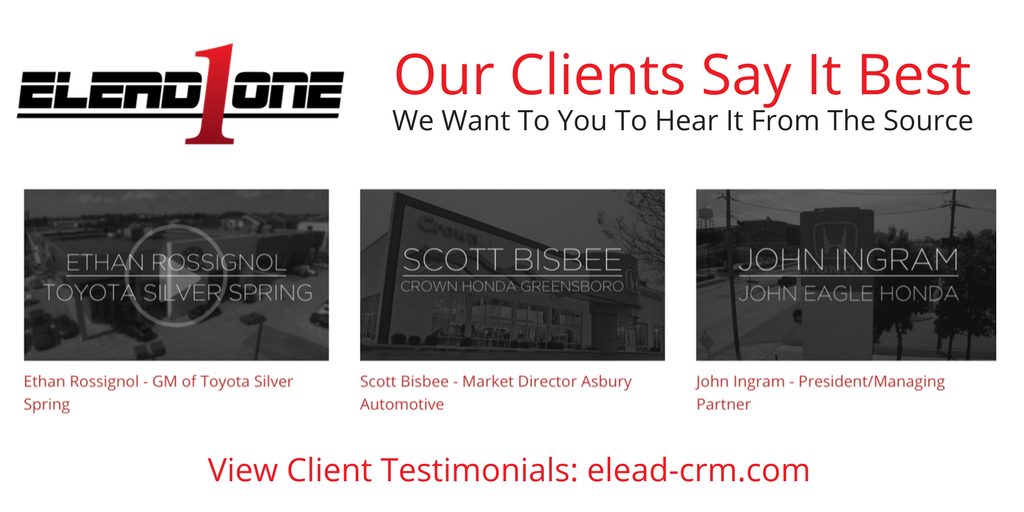 DillinghamDan's tweet photo. @EleadCRM providing the top #customerexperience tools so that dealers can add to their Sales and Service strategies. View more https://t.co/w6m5IBtXML