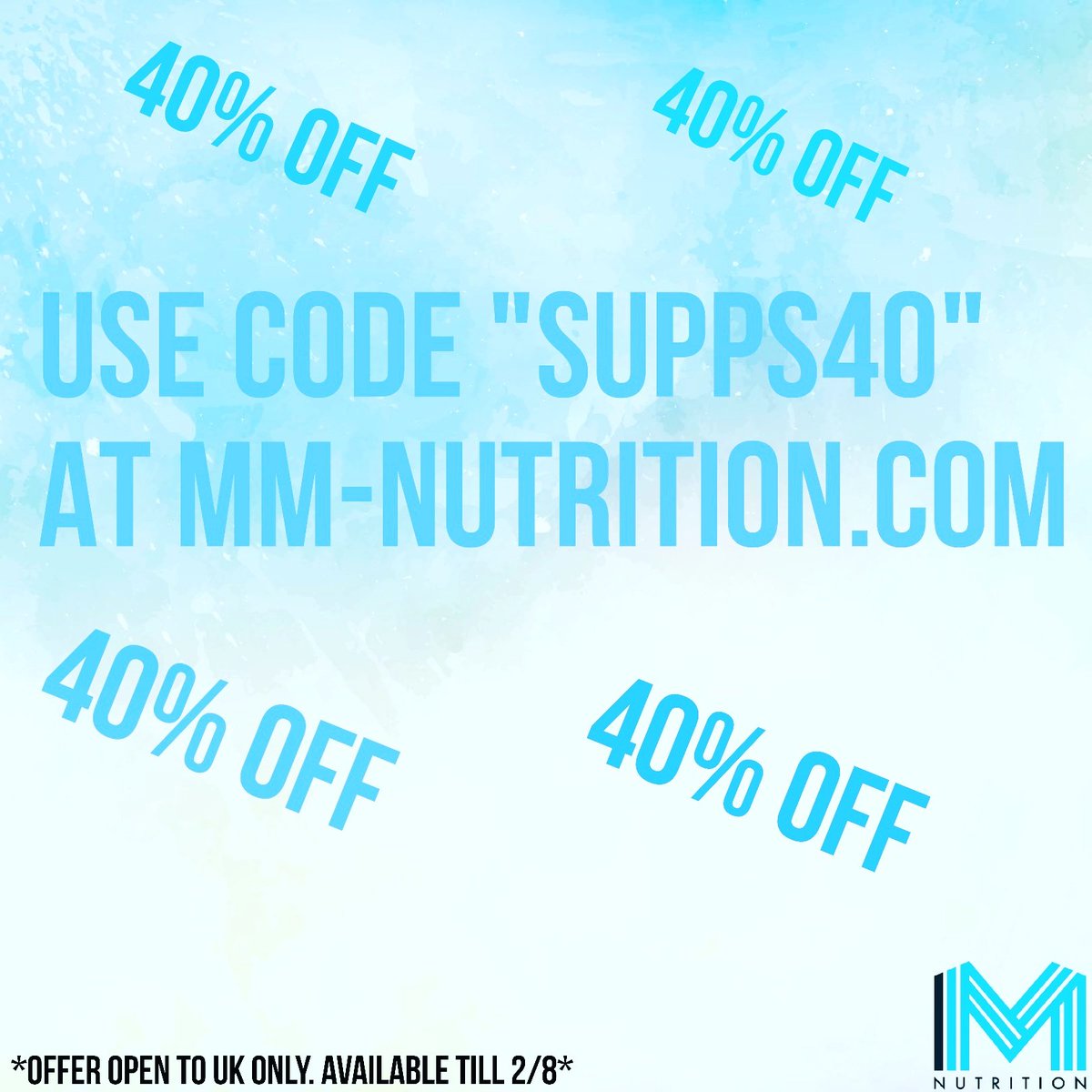 Finally its #friyayyy and we have an amazing offer for you. 
Head over to mm-nutrition.com and enter code "SUPP40".