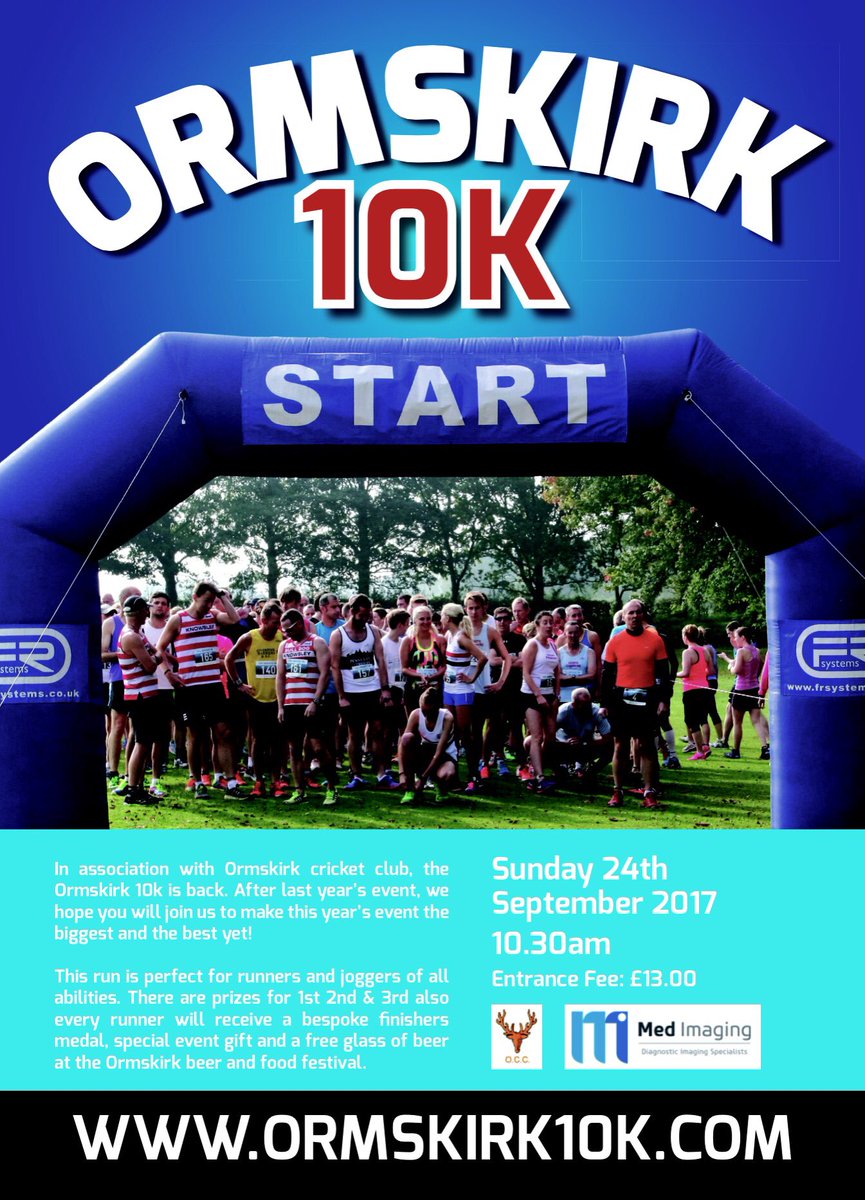 Registration is now open, why don't you sign up and enjoy a great day at the run followed by the Ormskirk beer &amp; food festival. #ormskirk10k