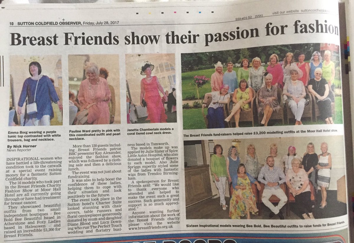 BreastFriendsSC's tweet photo. Ahhh...our fabulous Fashion Show @MoorHallHotel made the @SuttonObserver this week! #inspirationalladies 💞💞💞 https://t.co/fcDHZusmcZ