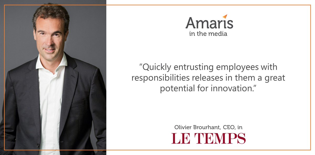 Discover the interview in @letemps of our CEO, about #AmarisDNA #internationalsuccess #consulting #entrepreneurship: amar.is/2v58Rb5