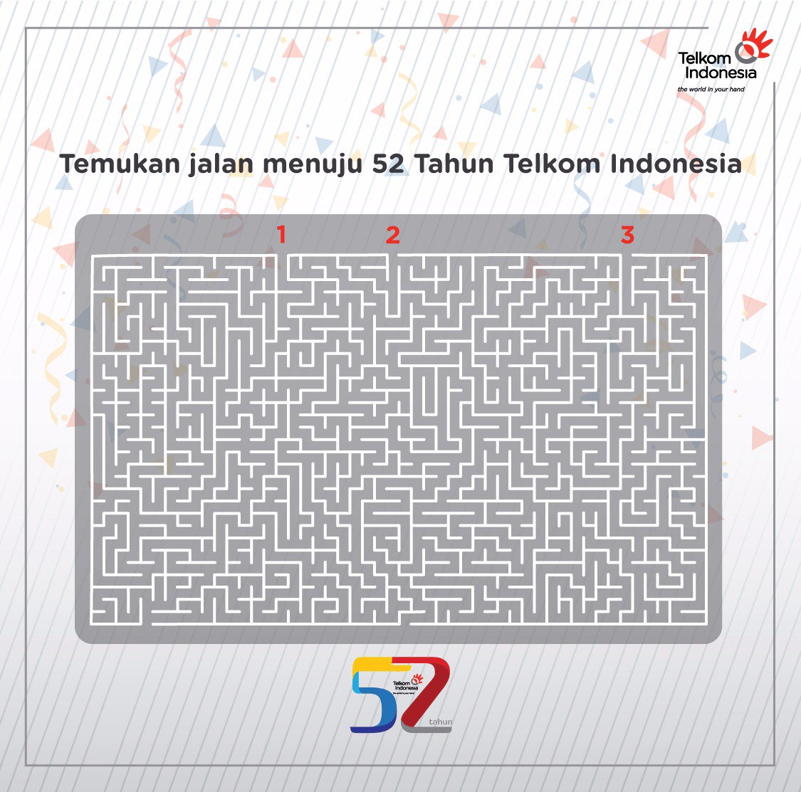 Temukan jalan menuju kue ulang tahun, kirim jawaban berupa gambar &amp; jalur yg benar &amp; sertakan nama pada gambar jawaban  #KuisTelkomIndonesia