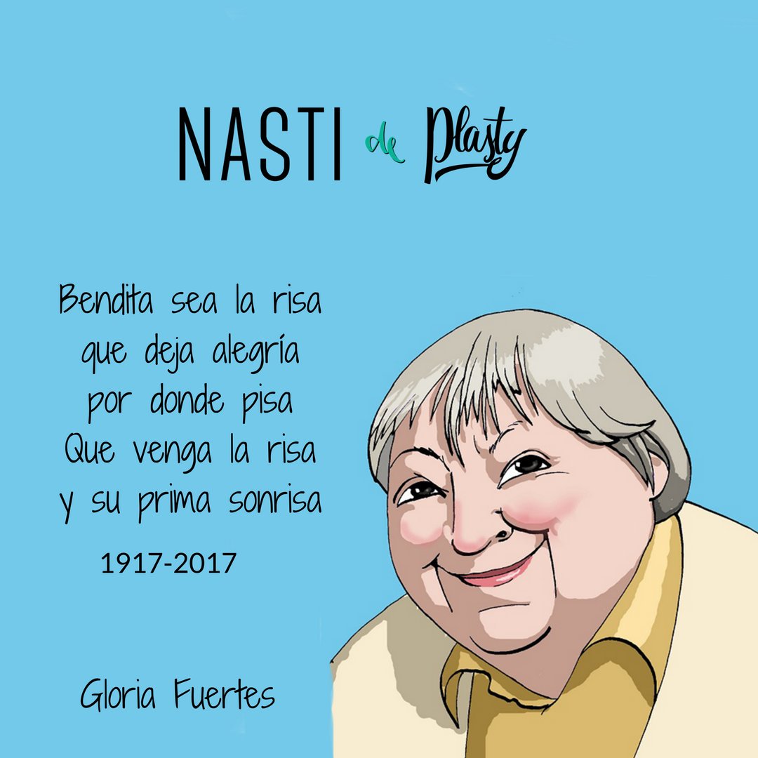 nastiplasty's tweet photo. Hoy nos unimos a #GloriaFuertes100 una escritora que supo crear un estilo y ser referente #GloriaFuertes  #FelizFinde https://t.co/wPVNMgV233