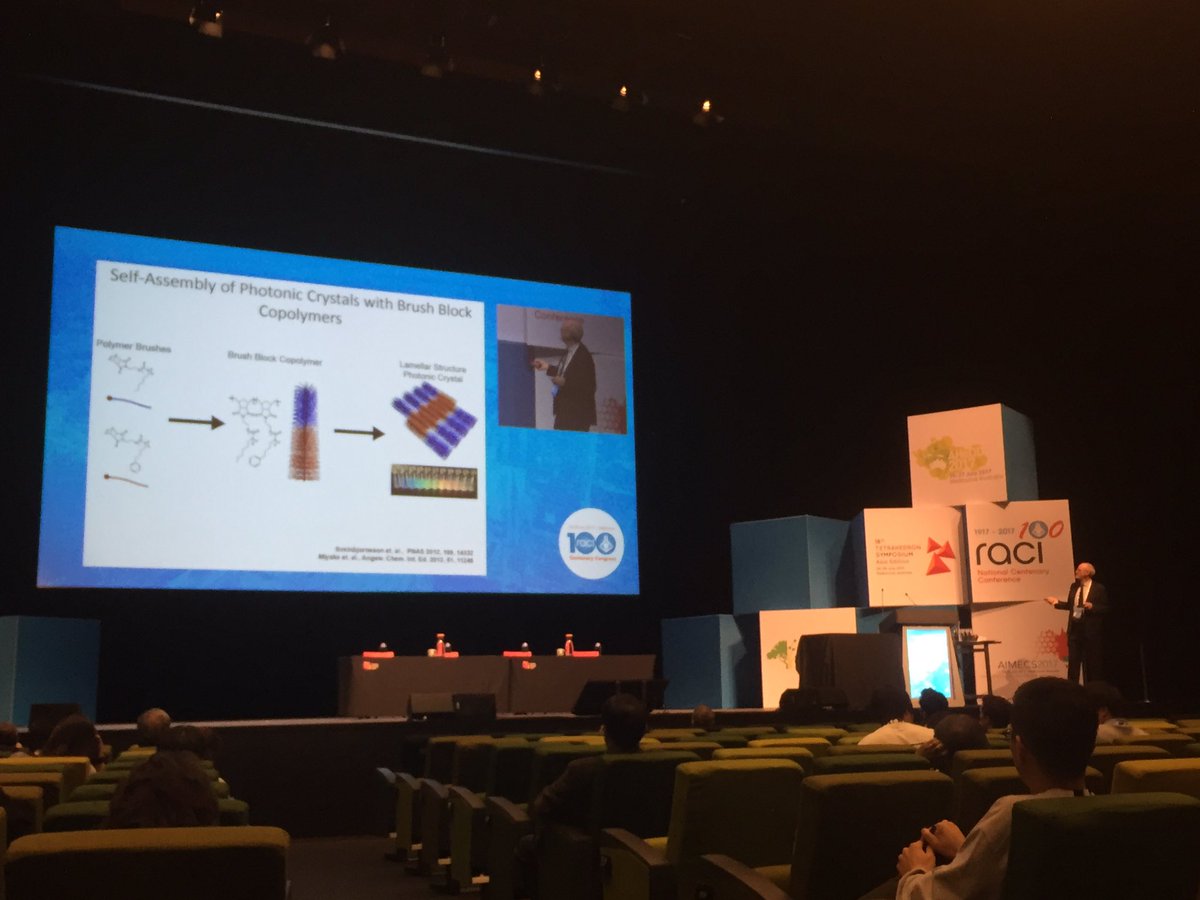 Building brush block copolymers that are coloured (photonic crystals) to make IR reflective windows! #Grubbs #RACI100