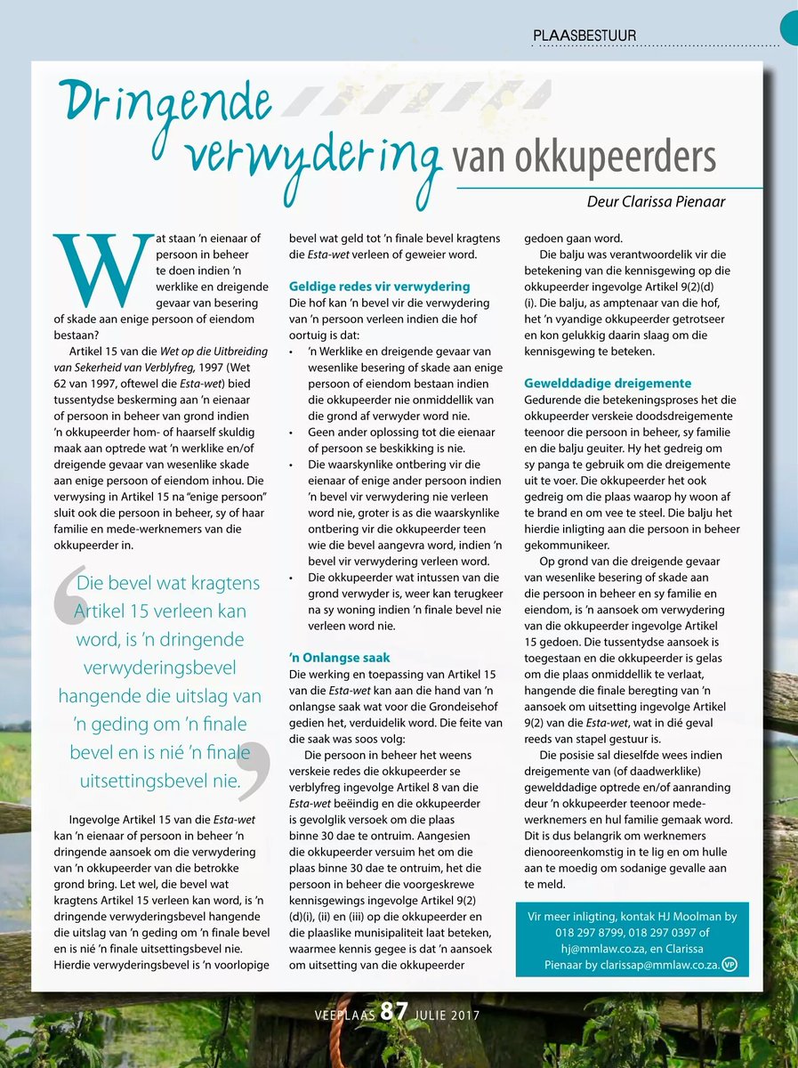 MoolmanPienaar's tweet photo. Dringende verwydering van okkupeerders  / Urgent removal of occupiers #ESTA #Plaasbestuur @Veeplaas1 @Stockfarmmag @grootplaas @AgriOrbit https://t.co/idBiLBR5BI
