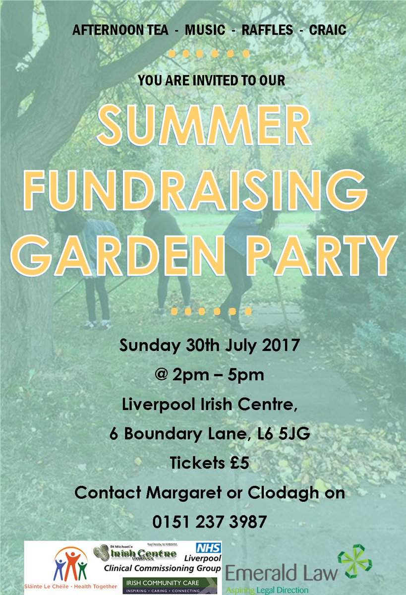 SlainteLe's tweet photo. #Fundraiser #Liverpool #MayoTrip #HealthandWellbeing #HealthyLiverpool #CeolagusCraic #Summer #GardenParty https://t.co/CTpRFltv3f