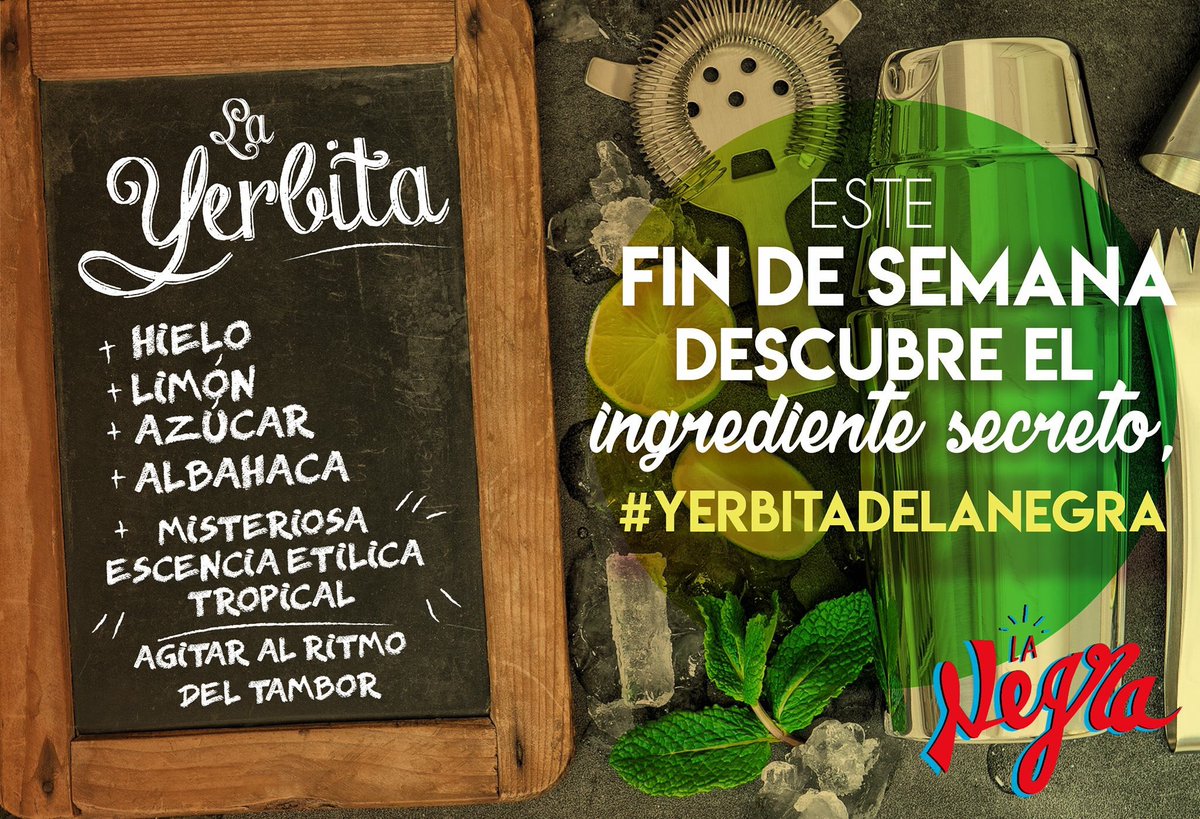 LaNegra_Bar's tweet photo. Bonito como se riega... 
Hoy La Negra brinda con #LaYerbita, un #coctel con su receta secreta!

#Celebrandocolanegra #AlegríadeLaNegra https://t.co/jDWcwT6haV